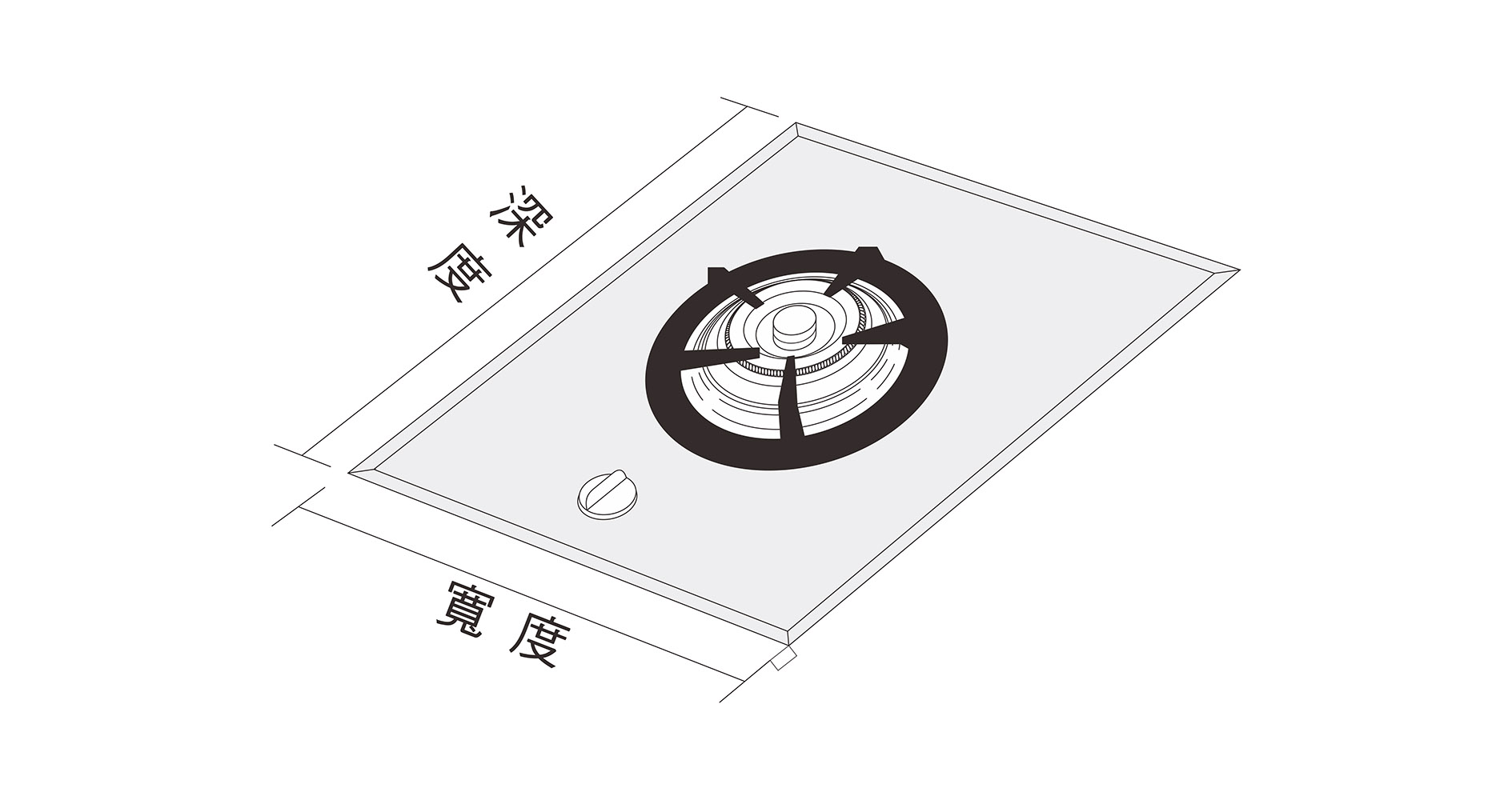 單排單口瓦斯爐;